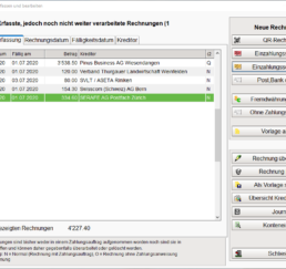 Übersicht Rechnungen QR-Code, ESR Einzahlungsscheine